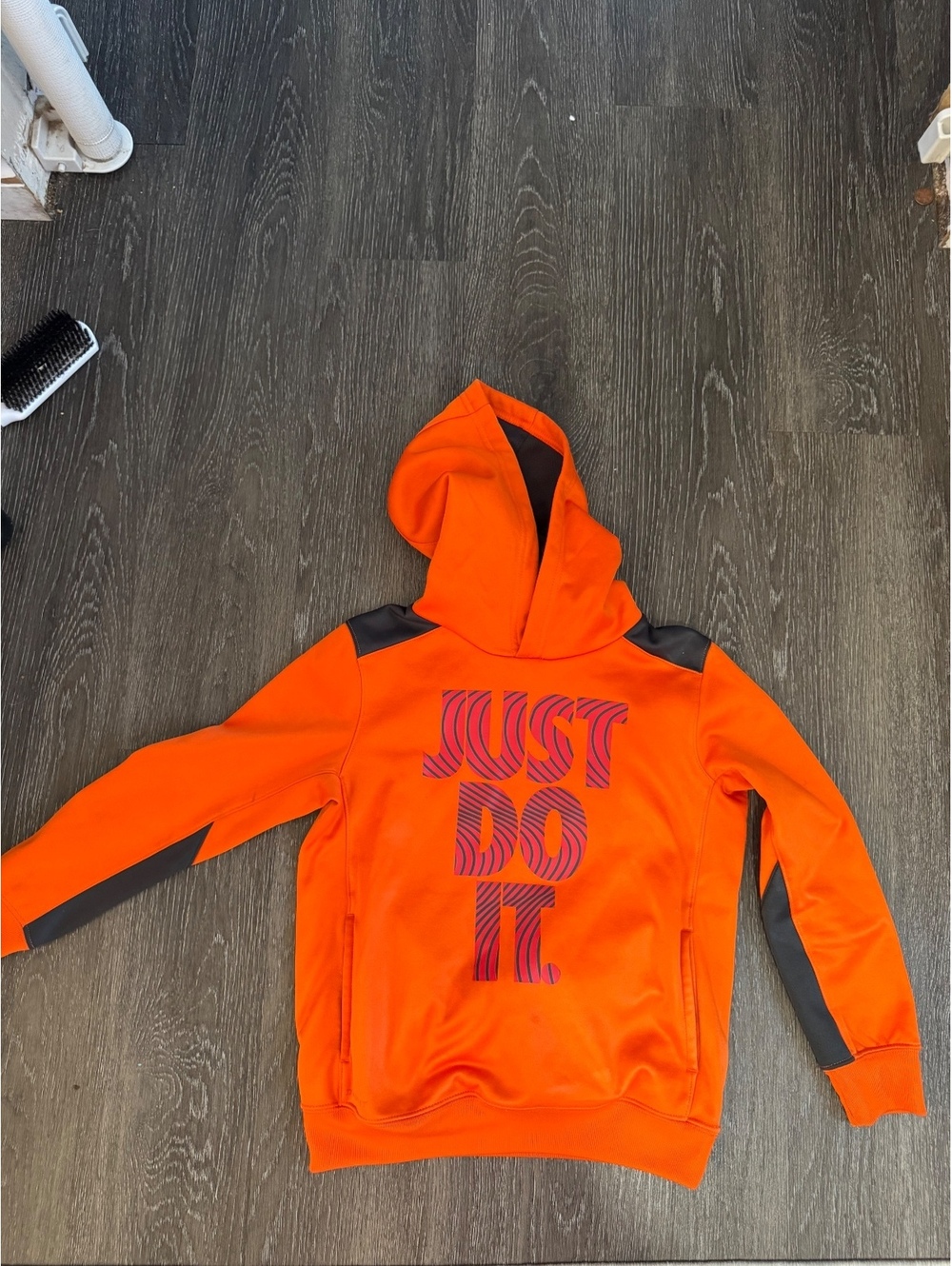 Nike Orange and Black 'Just Do It' Hoodie Sweatshirt